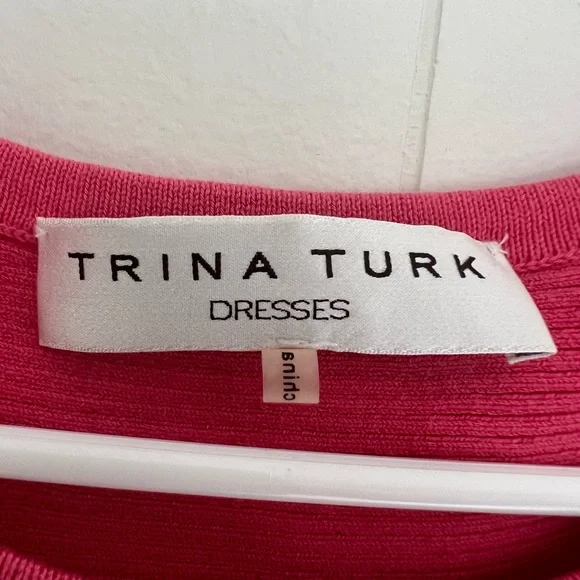 Trina Turk Fit & Flare Knit Cozumel Ribbed Sweater Dress in Hot Coral Pink - Picture 3 of 10